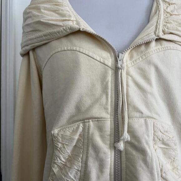 Prairie Underground Cream Cloak Hoodie 100% Organic Cotton Made in Seattle Sz L - Picture 4 of 9